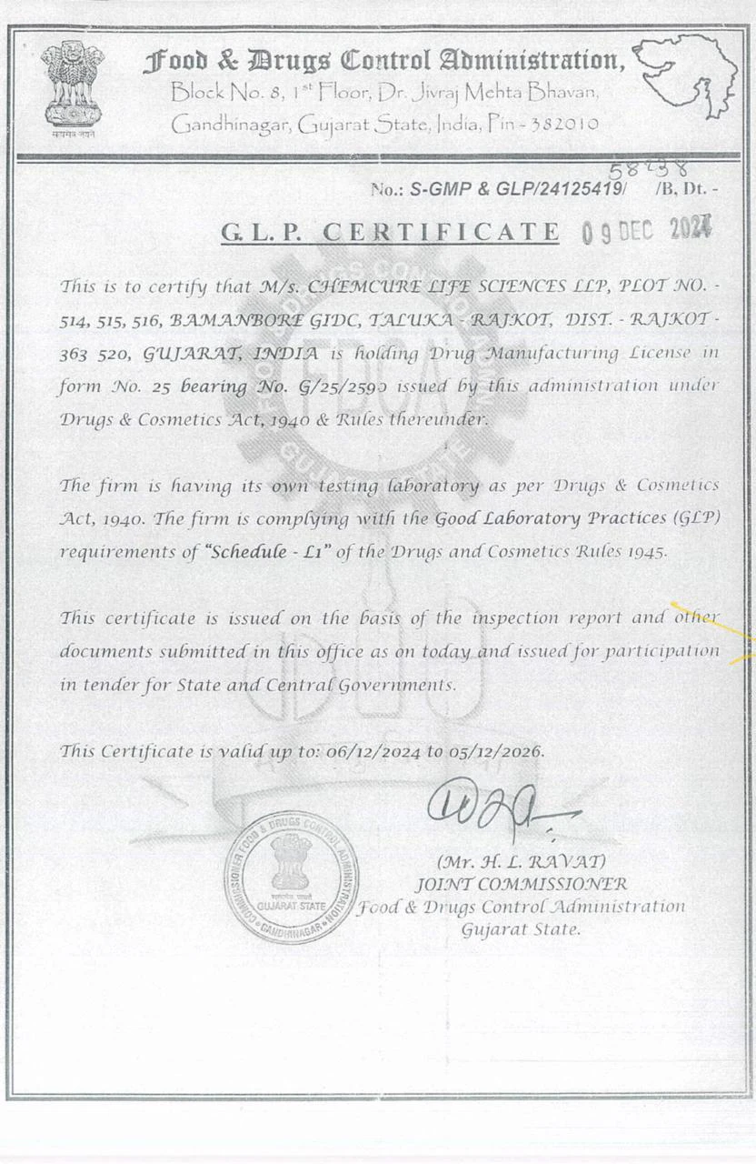 GLP Certificate